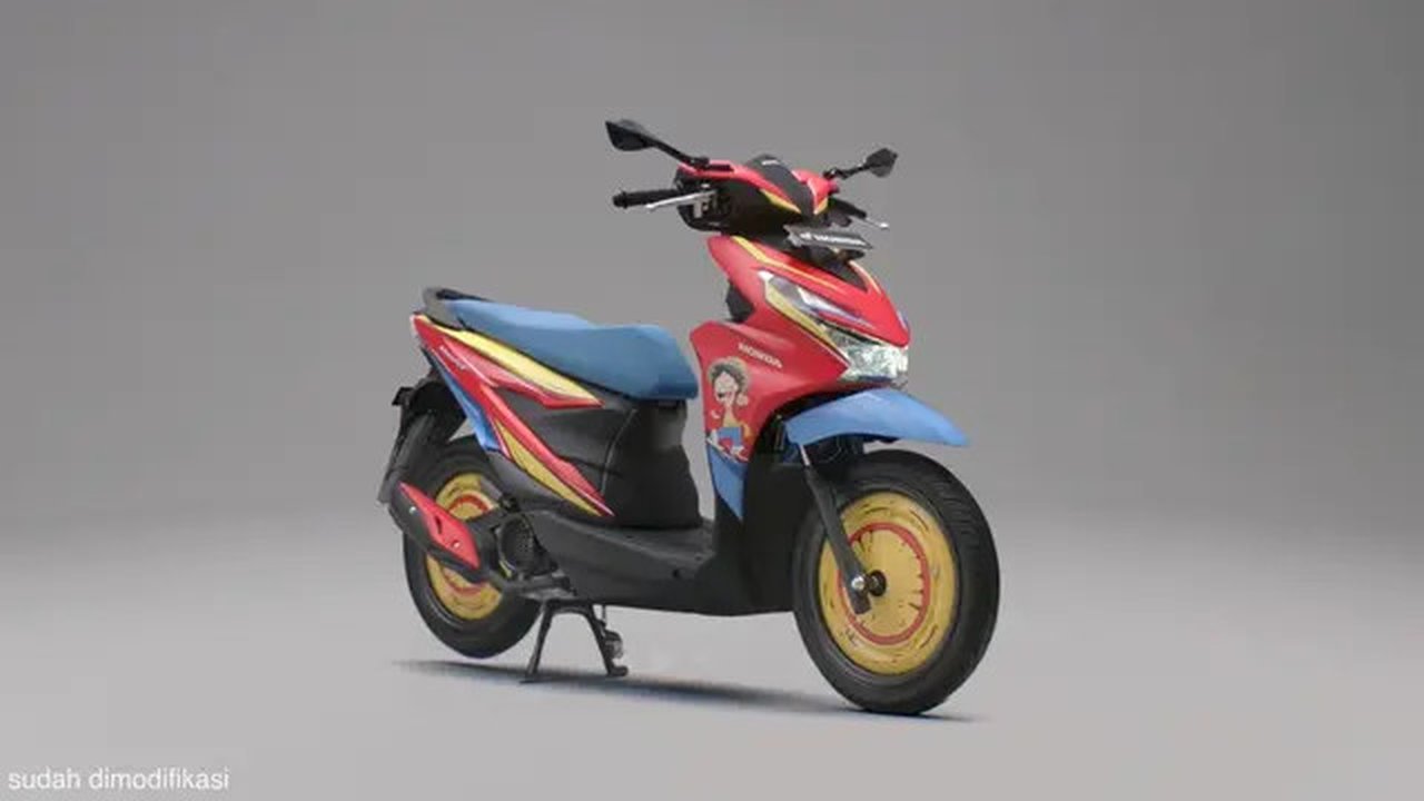 Honda BeAT edisi One Piece dengan tema desain Monkey D. Luffy. (ist)