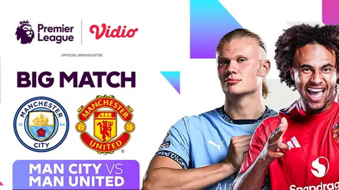Big Match Liga Inggris: Manchester City vs Manchester United pada matchweek ke 16 akhir pekan ini di Vidio. (sum. doc. vidio.com)