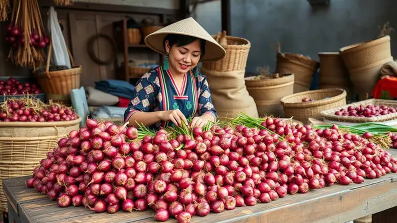 tips menyimpan bawang merah Ilustrasi dibuat AI