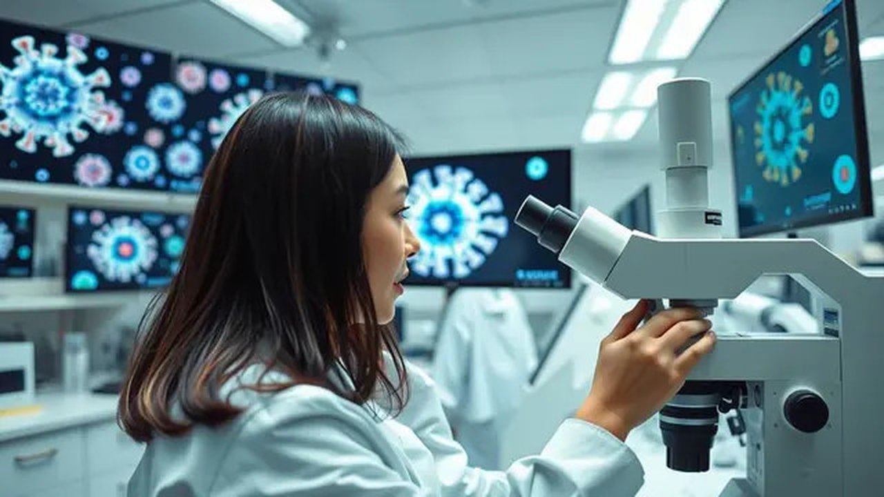 ciri-ciri virus Ilustrasi dibuat AI