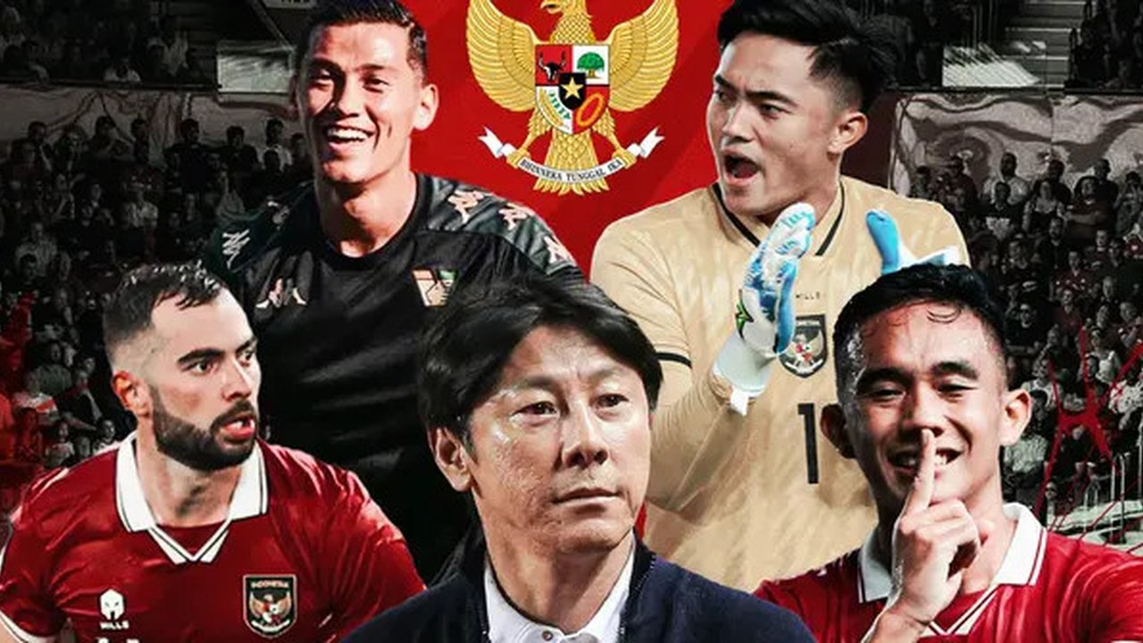 Timnas Indonesia - Wajah Baru Timnas Indonesia: Shin Tae-yong, Rizky Ridho, Ernando Ari, Jordi Amat, dan Jay Idzes (Bola.com/Salsa Dwi Novita)