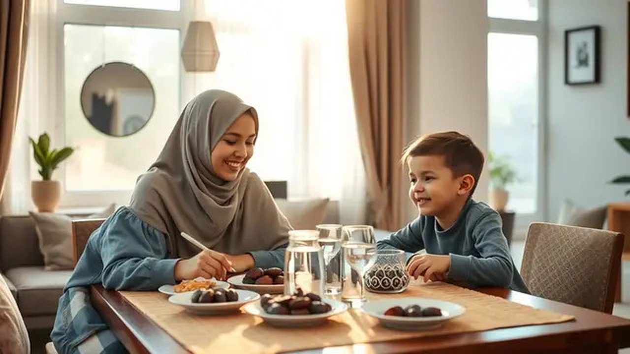 tips puasa untuk anak Ilustrasi dibuat AI