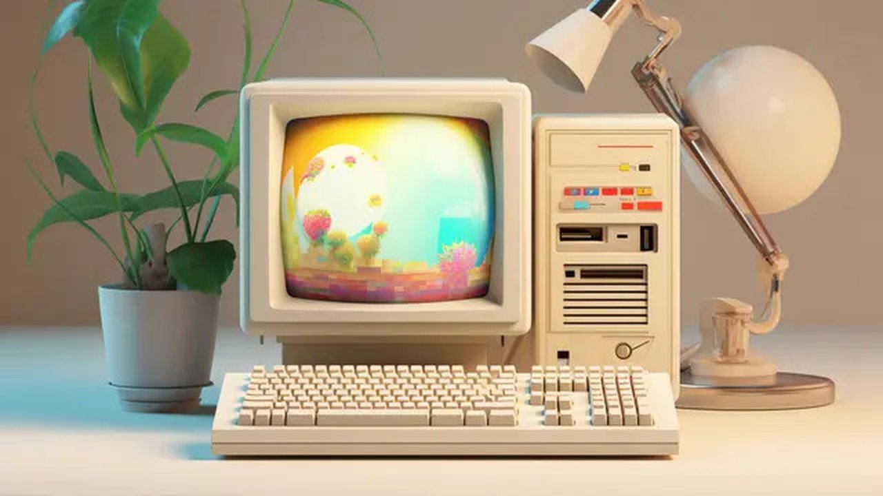 Ilustrasi perangkat keras komputer. (