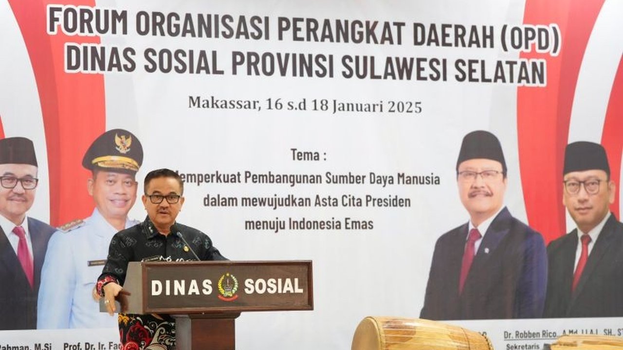 Dinas Sosial Sulsel membentuk Forum OPD di 24 kabupaten/kota untuk meningkatkan kualitas SDM, memperkuat koordinasi, dan  menyesuaikan program dengan RPJMN, guna mewujudkan visi Indonesia Emas serta penanganan bencana yang lebih efektif.