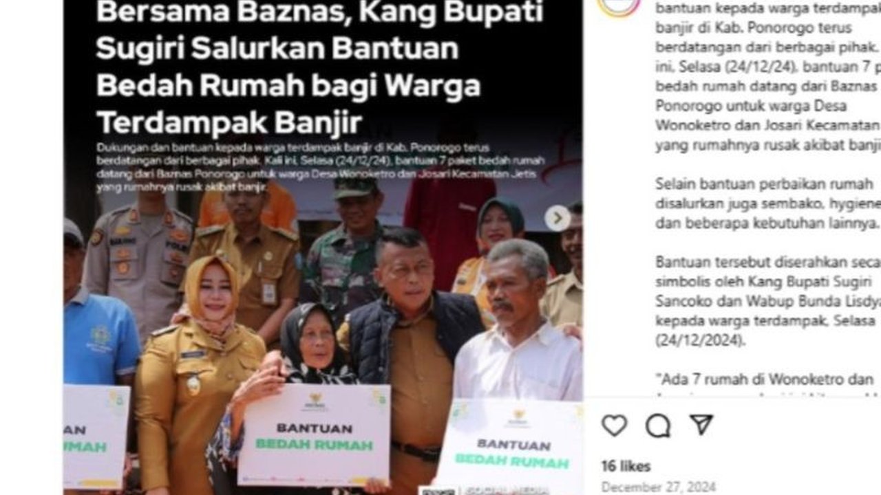 Penghimpunan zakat, infak, dan sedekah (ZIS) Baznas Ponorogo tahun 2024 melesat hingga Rp8 miliar, dua kali lipat dari tahun sebelumnya, dan akan digunakan untuk berbagai program sosial.