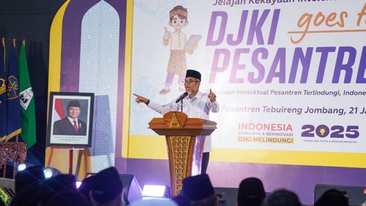 Kemenkumham meluncurkan program DJKI Goes to Pesantren di Pesantren Tebuireng, Jombang, untuk mendorong pesantren sebagai pusat inovasi dan melindungi kekayaan intelektualnya, sekaligus mendukung kemandirian ekonomi pesantren.