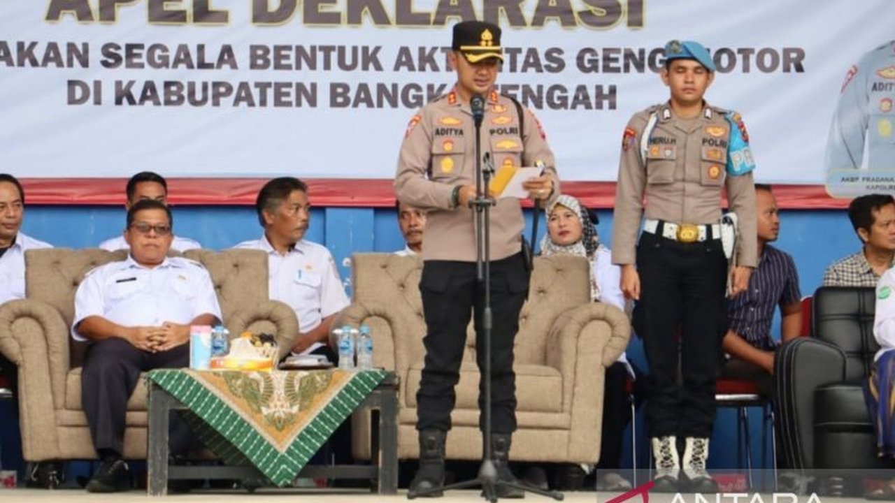 Polres Bangka Tengah bersama Forkopimda dan pelajar mendeklarasikan penolakan terhadap aktivitas geng motor guna menciptakan keamanan dan ketertiban masyarakat di Bangka Tengah.