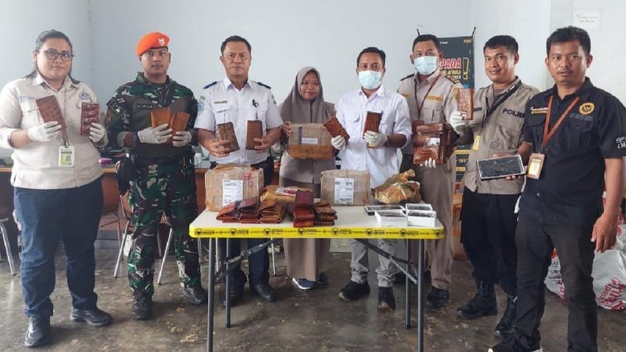Petugas karantina Bandara Mopah, Merauke, mengamankan 87 dompet kulit buaya senilai Rp30 juta tanpa dokumen karantina yang hendak dikirim ke Jayapura.