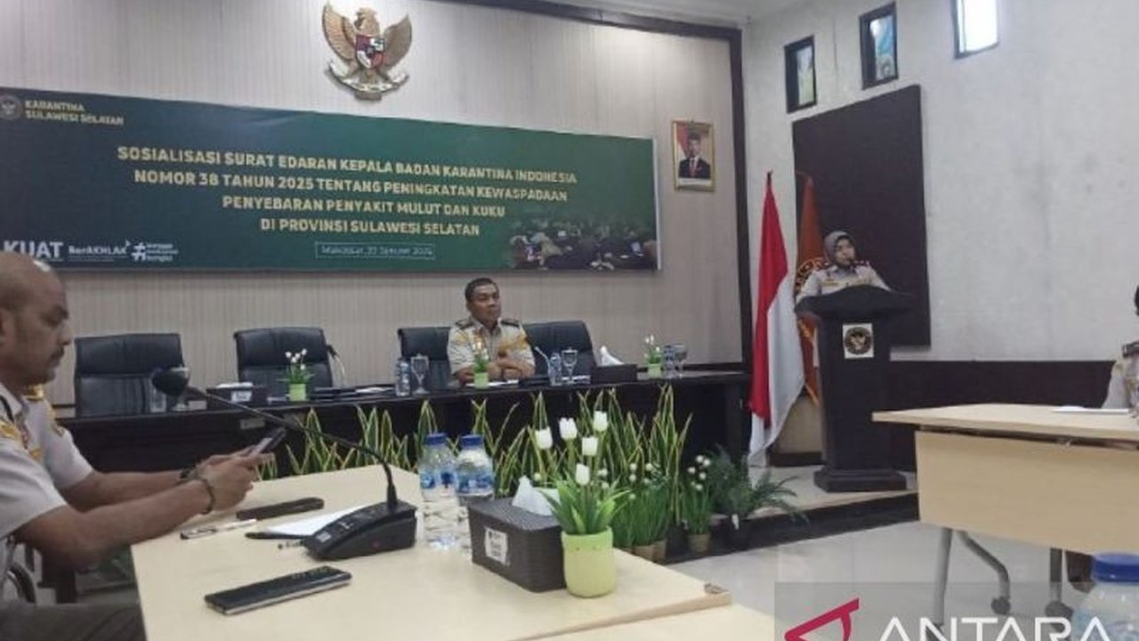 Balai Besar Karantina Hewan Sulsel menggelar sosialisasi pencegahan PMK menyusul 849 kasus di lima kabupaten dan status zona merah Sulsel, menekankan kolaborasi dan vaksinasi.