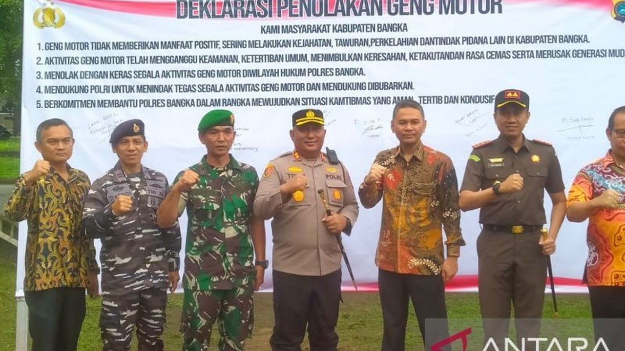 Forum Koordinasi Pimpinan Daerah (Forkopimda) Kabupaten Bangka, Provinsi Kepulauan Bangka Belitung, secara tegas menolak dan berkomitmen membubarkan semua geng motor di wilayah tersebut demi keamanan dan ketertiban masyarakat.
