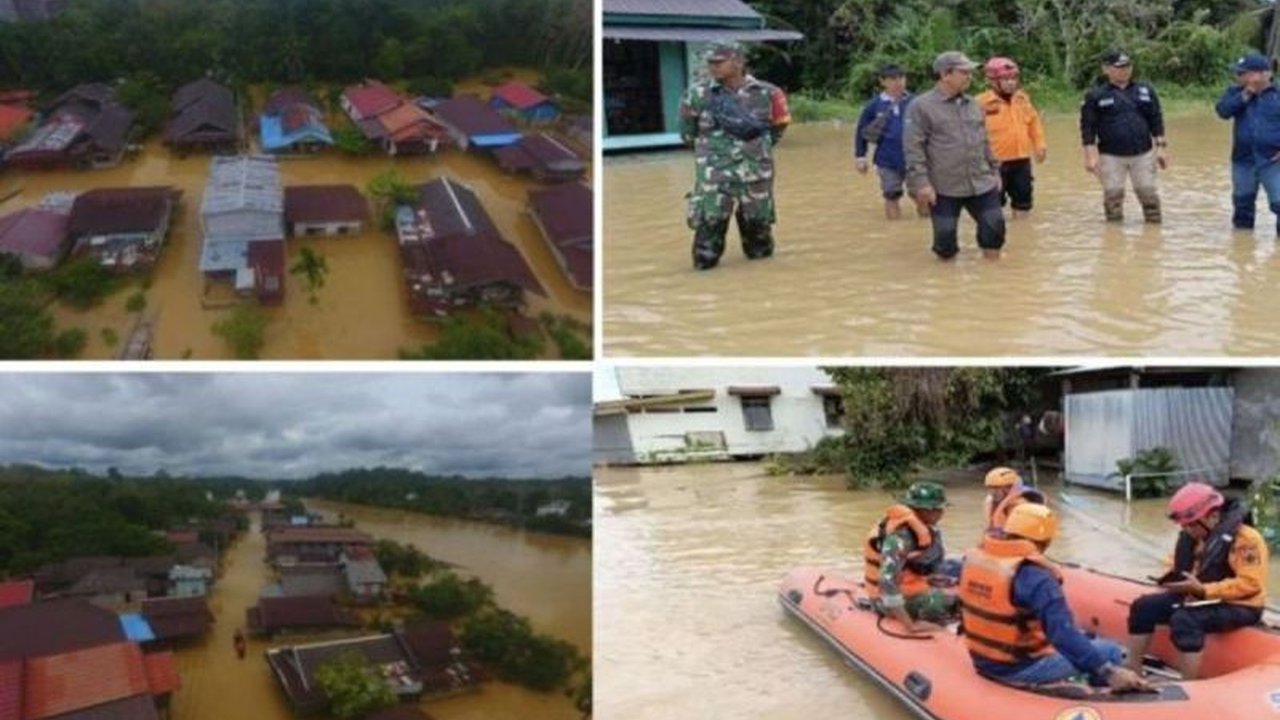 Banjir di Kecamatan Kapuas Tengah, Kalimantan Tengah, telah mengakibatkan 9.642 jiwa dari 3.569 kepala keluarga terdampak, lima di antaranya mengungsi, dengan enam desa terendam dan ratusan rumah rusak.