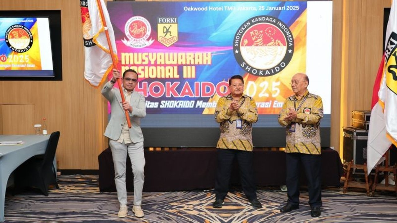 Ketua Umum PB Forki, Hadi Tjahjanto, melantik Asnaedi sebagai Ketua Umum PB Shokaido periode 2025-2029 dalam Munas III Shokaido di Jakarta, membawa harapan besar untuk prestasi internasional cabang olahraga karate.