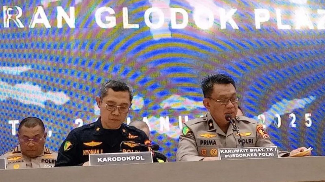 RS Polri hari ini melakukan rekonsiliasi 14 kantong jenazah korban kebakaran Glodok Plaza untuk identifikasi, tiga diantaranya berhasil diidentifikasi melalui tes DNA dan medis.