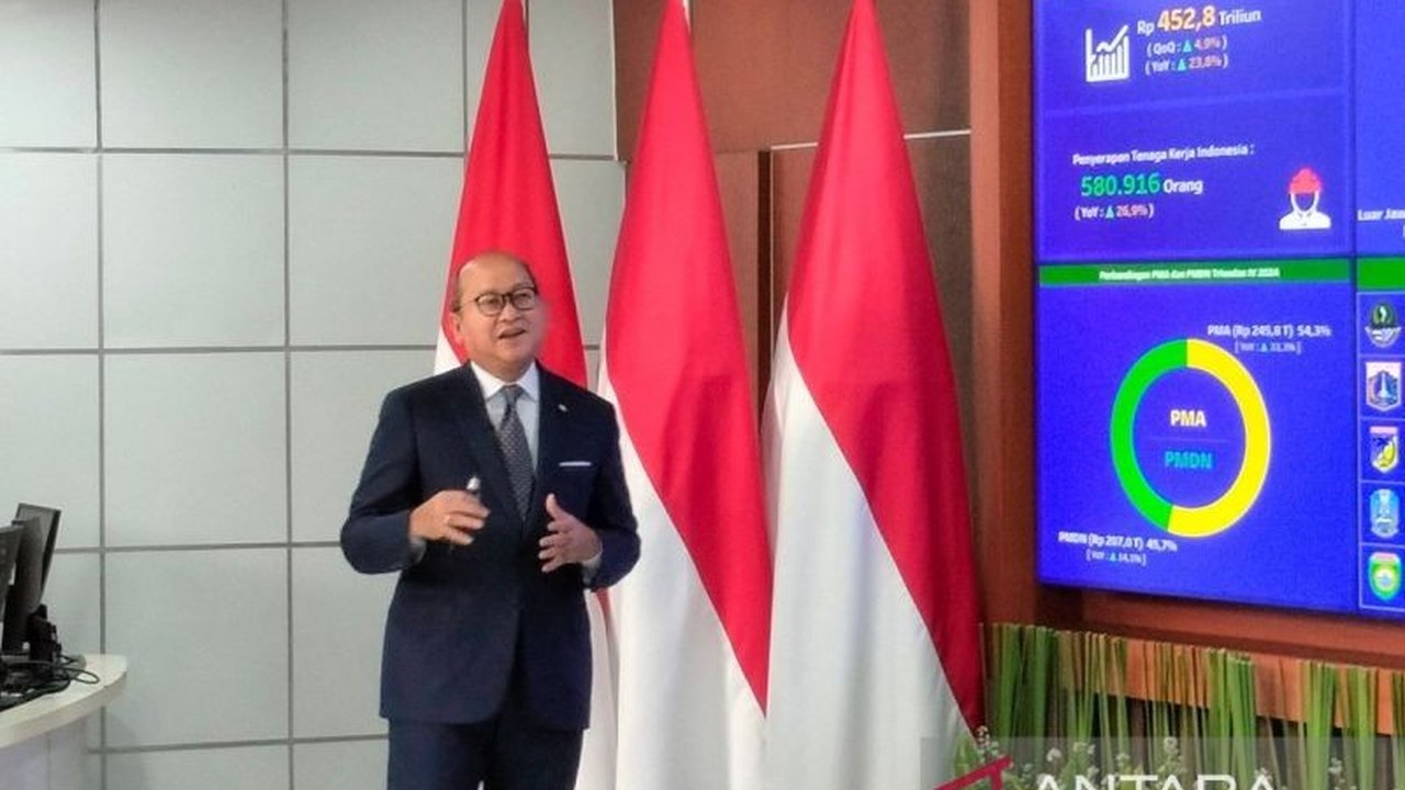 Investasi Indonesia Capai Rp452,8 Triliun di Kuartal IV 2024