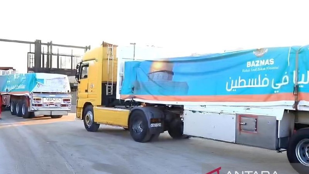 Sebanyak 45 truk kontainer berisi bantuan kemanusiaan dari Indonesia telah tiba di Gaza pada 28 Januari 2024, disalurkan oleh Baznas RI untuk meringankan beban warga Palestina yang membutuhkan.