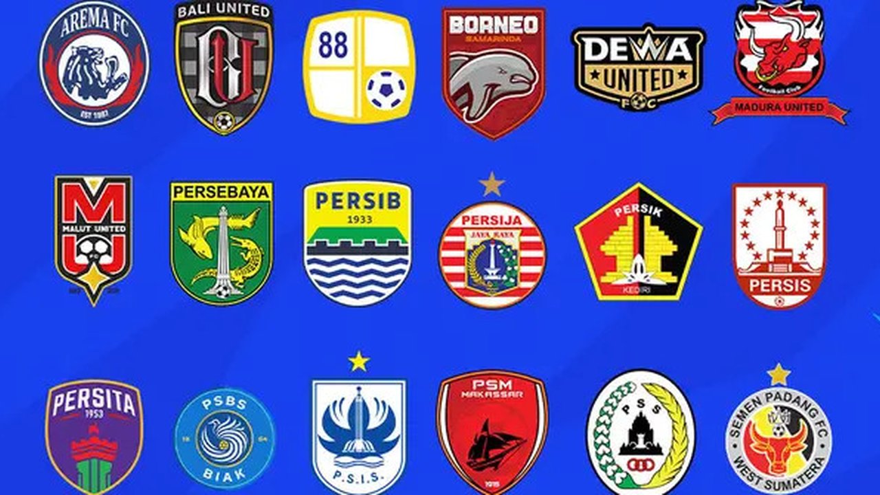BRI Liga 1 - Ilustrasi Logo Klub BRI Liga 1 Musim 2024/2025 (Bola.com/Adreanus Titus)