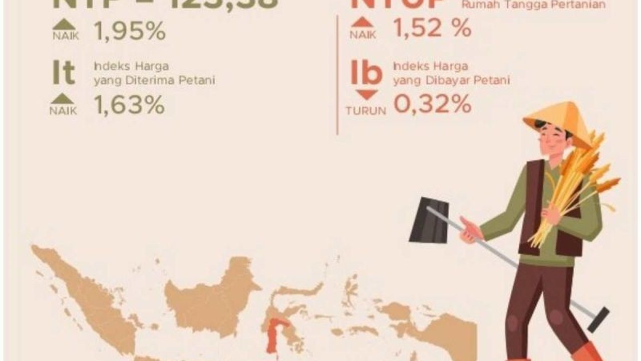 Nilai Tukar Petani (NTP) di Sulawesi Selatan mengalami kenaikan 1,95 persen pada Januari 2025, mencapai 123,38,  meningkatkan daya beli petani di seluruh subsektor pertanian.