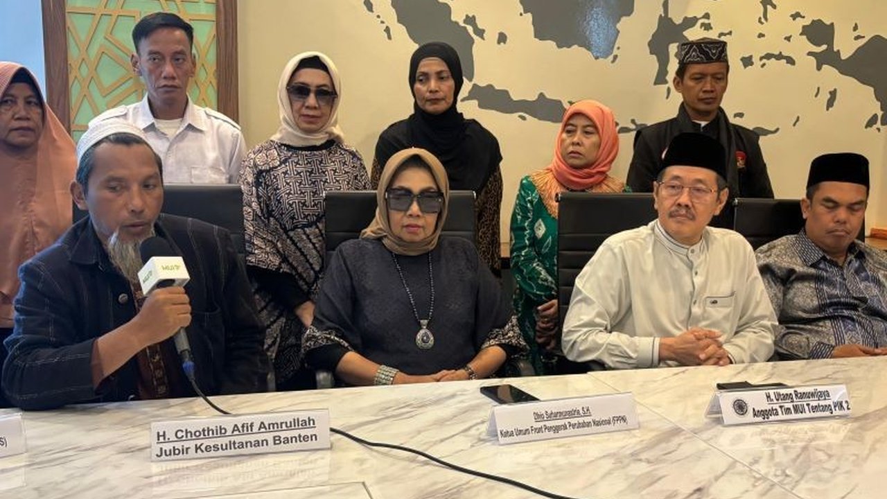 Majelis Ulama Indonesia (MUI) bersama perwakilan masyarakat Banten menolak Proyek Strategis Nasional (PSN) di PIK 2 karena dinilai merugikan dan mendesak Presiden untuk menindaklanjuti aspirasi tersebut.