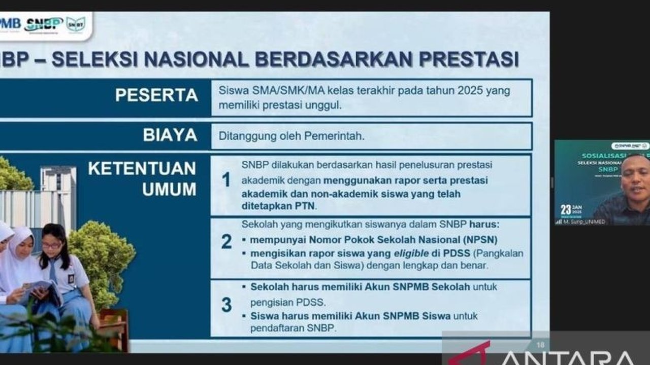 Ketua Tim Penanggung Jawab SNPMB 2025, Eduart Wolok, meminta peserta memahami SNBP secara objektif, menekankan seleksi berdasarkan prestasi dan menolak anggapan SNBP sebagai 'jalur langit'.