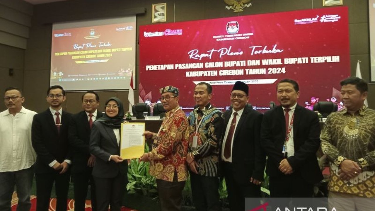 KPU Kabupaten Cirebon menetapkan Imron-Agus sebagai pemenang Pilkada 2024 dengan 426.323 suara, setelah Mahkamah Konstitusi menolak gugatan sengketa hasil Pilkada.
