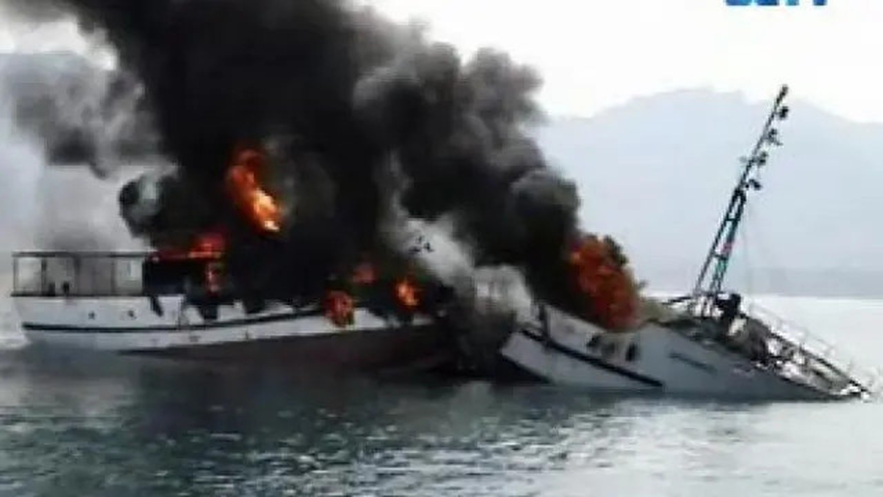 Ilustrasi kapal terbakar. (Liputan 6 TV)