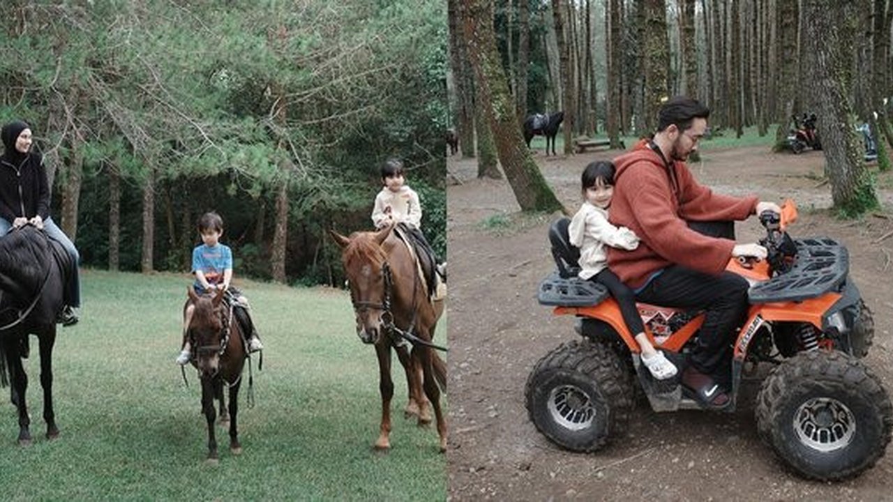 7 Potret Syahnaz Sadiqah Dan Jeje Govinda Ajak Anak Camping, Si Kembar Juga Asyik Berkuda