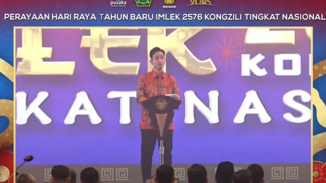 Wakil Presiden Gibran Rakabuming Raka memuji keamanan dan kerukunan perayaan Imlek 2025 di Indonesia, menekankan pentingnya persatuan untuk menghadapi tantangan global dan mencapai Indonesia Emas 2045.