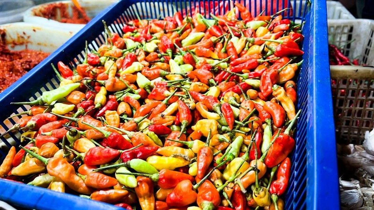 Pusat Informasi Harga Pangan Strategis (PIHPS) mencatat harga cabai rawit merah mencapai Rp64.000 per kg pada Senin, 10 Februari 2024, sementara komoditas pangan lain seperti bawang merah dan beras juga mengalami fluktuasi harga.