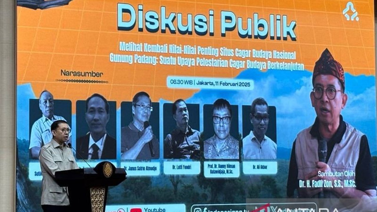 Menteri Pariwisata dan Ekonomi Kreatif (Menparekraf) Fadli Zon dalam diskusi publik di Jakarta menyatakan Indonesia sebagai peradaban tertua dan terkaya di dunia, didukung temuan fosil Homo erectus dan situs purbakala seperti Gunung Padang dan Leang Karam