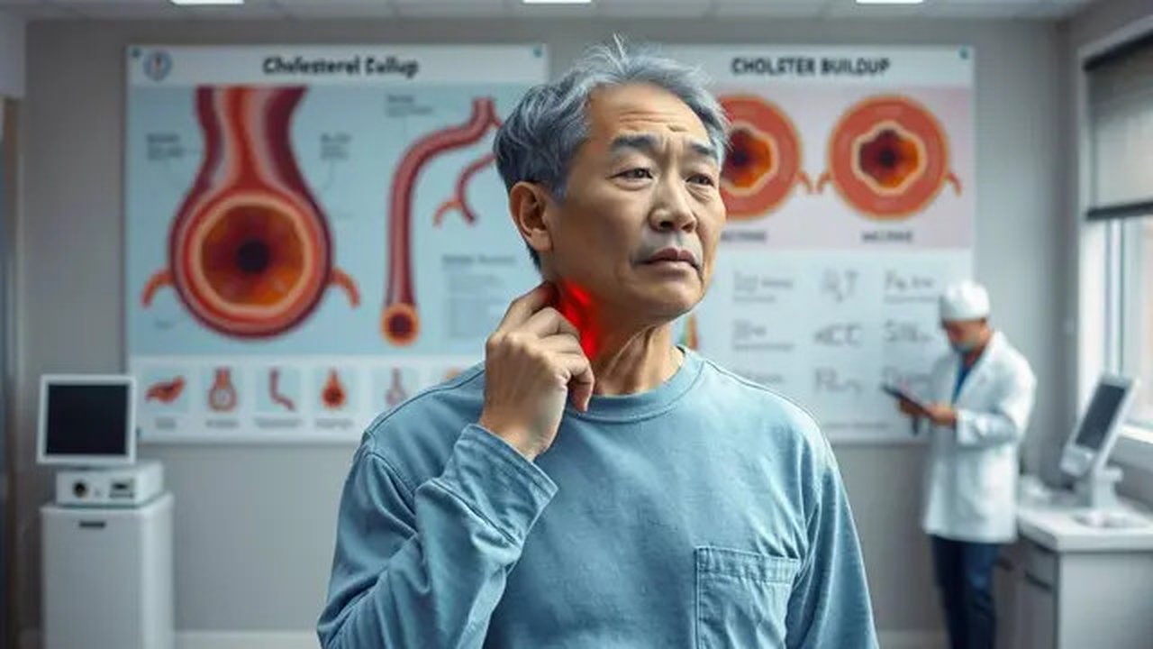 ciri kolesterol tinggi pada leher Ilustrasi dibuat AI