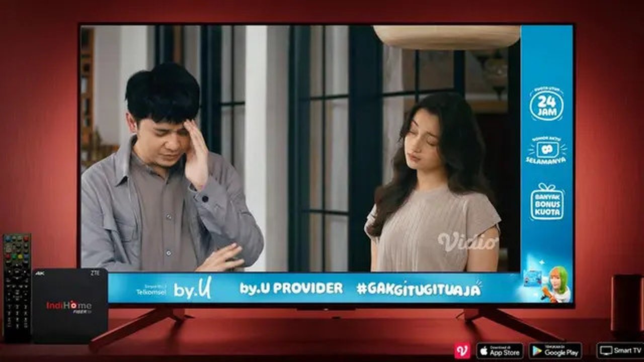 Vidio dan Telkomsel menghadirkan inovasi iklan OTT di layanan STB IndiHome. Credit: Vidio