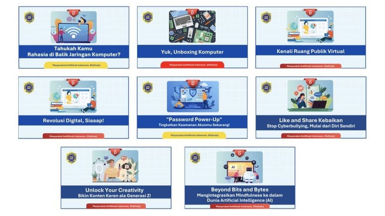 Masyarakat Antifitnah Indonesia (Mafindo) meluncurkan 16 modul literasi digital gratis untuk siswa SMP/SMA se-Indonesia, guna meningkatkan kecakapan digital dan menangkal hoaks.