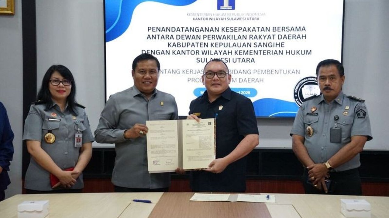 Kemenkumham Sulut dan DPRD Sangihe Jalin Kerja Sama Percepatan Produk Hukum Daerah