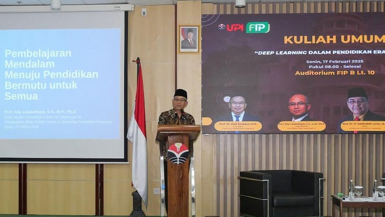 Wakil Menteri Pendidikan Dasar dan Menengah (Wamendikdasmen) Atip Latipulhayat menekankan pentingnya penerapan deep learning dalam pendidikan Indonesia untuk menghadapi tantangan era digital, mendorong pemahaman mendalam, bukan sekadar hafalan.