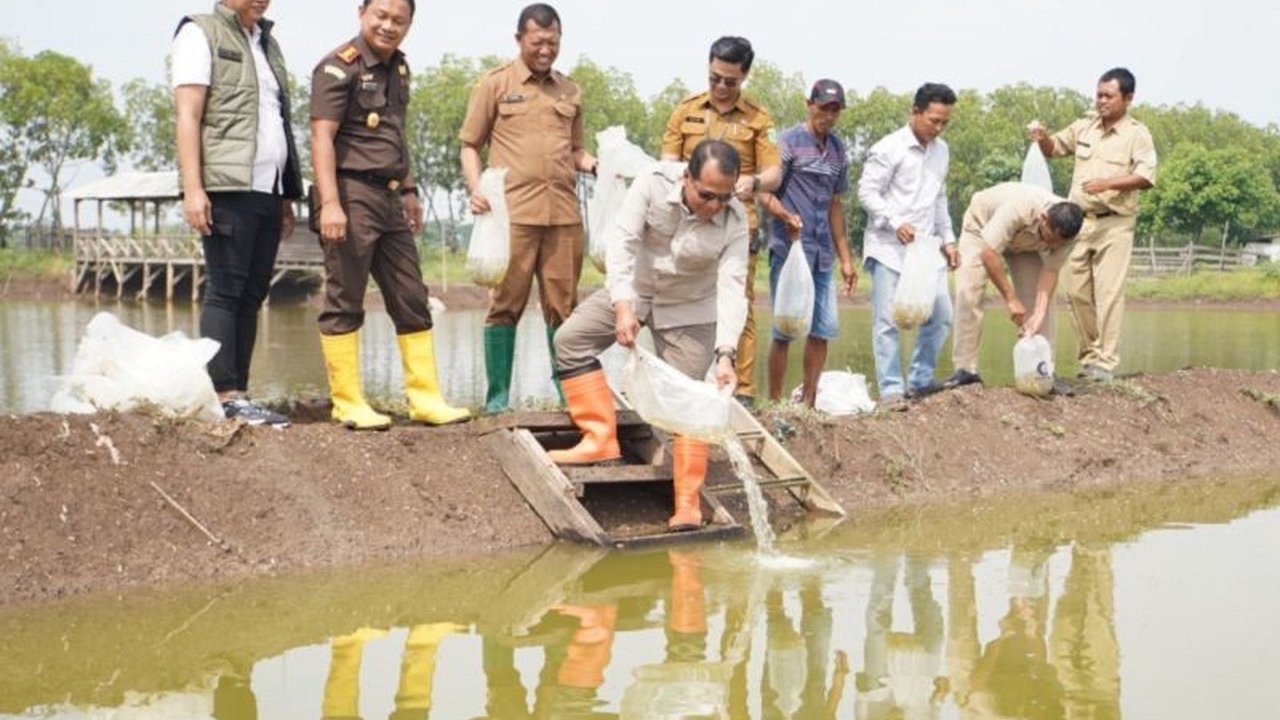Pemkab Pasuruan bersama Kejari Pasuruan menebar puluhan ribu benih bandeng di Desa Patugaran, Rejoso, guna mendukung ketahanan pangan nasional dan program Astacita Presiden, dengan rencana bantuan benih ikan tambahan di Juli-Agustus mendatang.