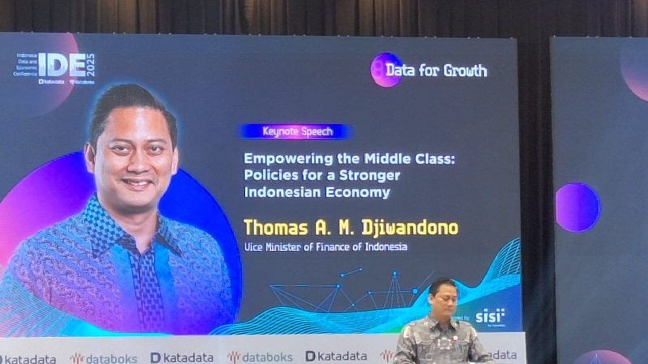 Wakil Menteri Keuangan Thomas Djiwandono memaparkan visi Indonesia 2045 yang menyeimbangkan pertumbuhan ekonomi dengan tanggung jawab lingkungan,  menargetkan PDB per kapita US$30.300 dan pembangunan inklusif.