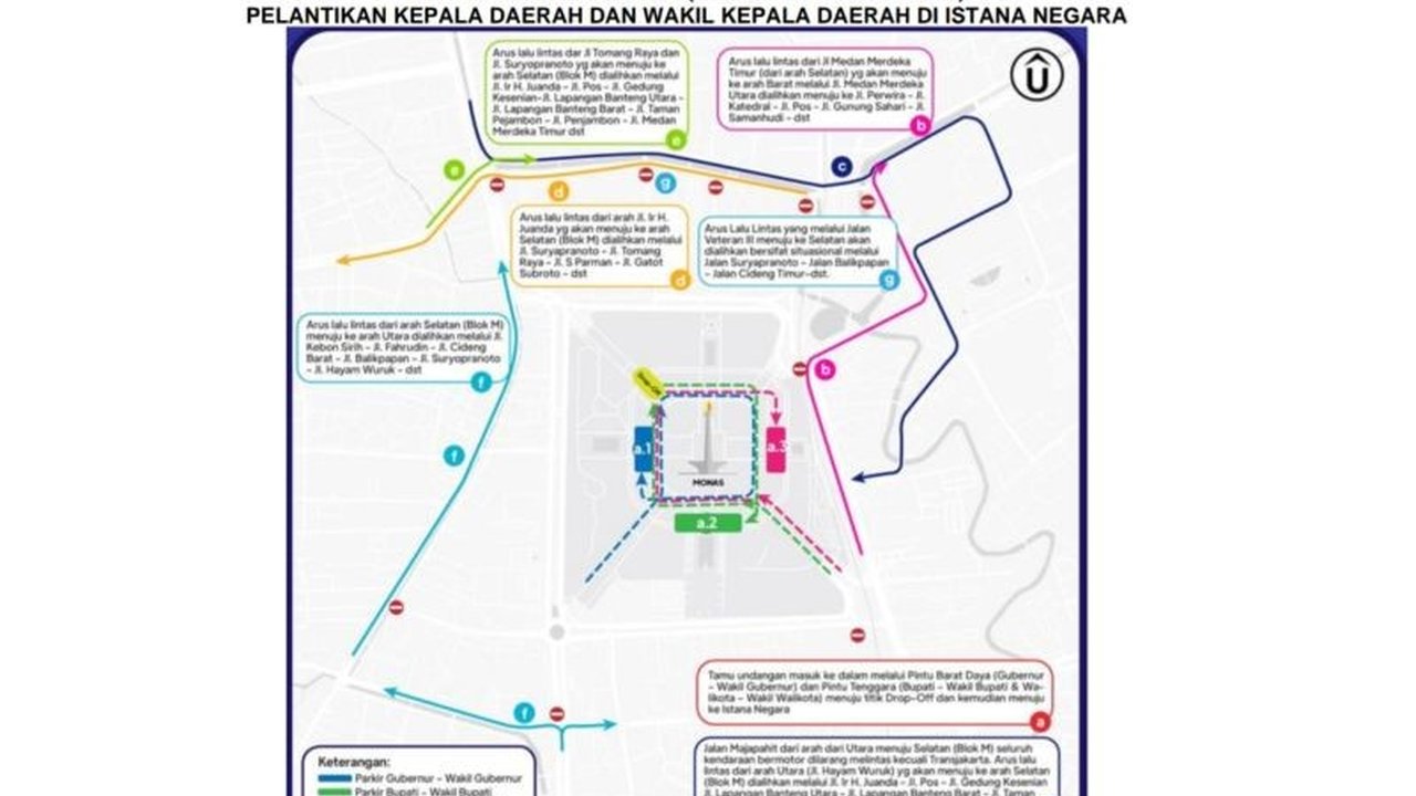 Dinas Perhubungan DKI Jakarta akan menindak tegas kendaraan parkir liar di sekitar Monas dengan menyediakan 30 unit mobil derek dan 230 petugas selama gladi bersih pelantikan kepala daerah.