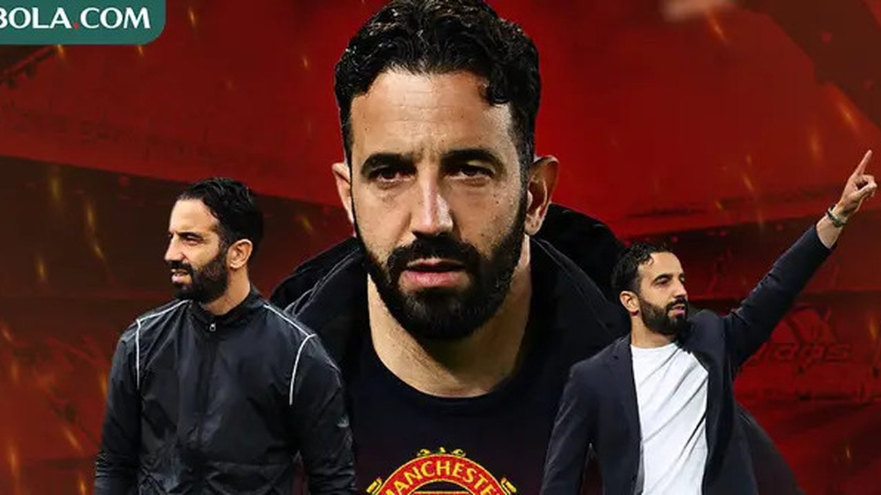 Manchester United - Ilustrasi Ruben Amorim (Bola.com/Adreanus Titus/Geaby Fadhilatu Sholikha)