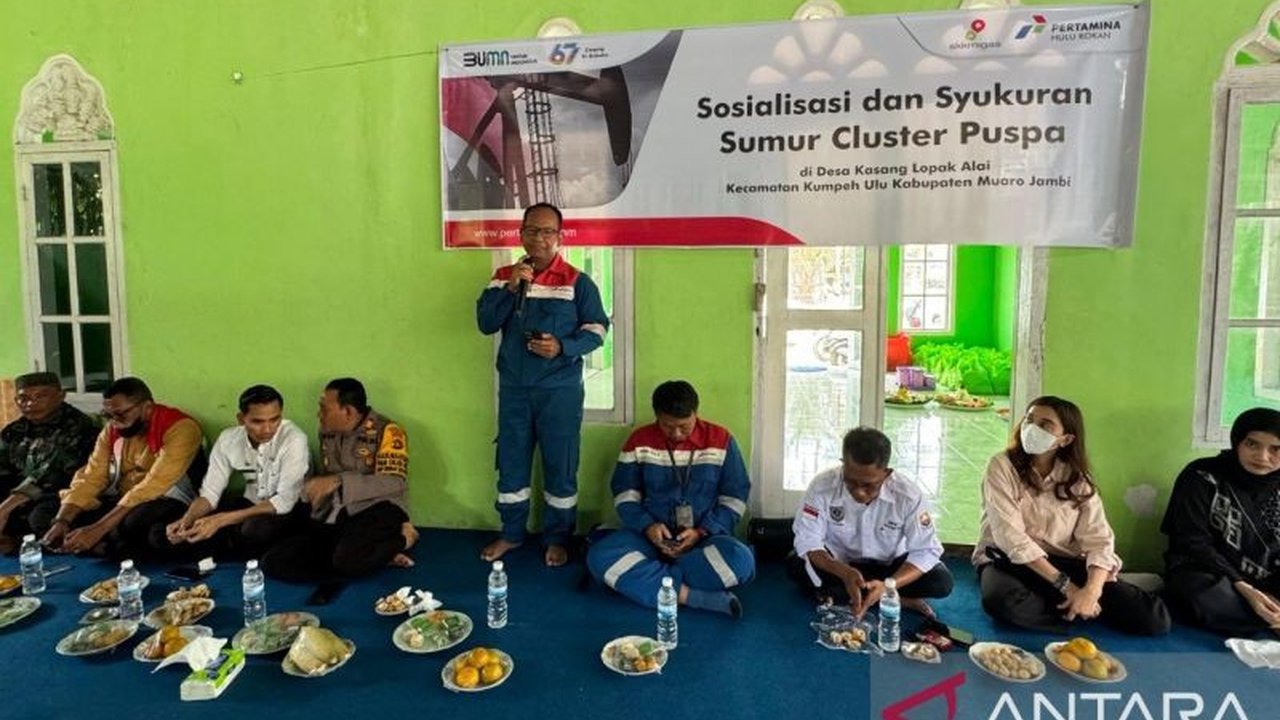PT Pertamina EP Jambi Field menggelar sosialisasi dan syukuran atas dimulainya pengeboran Cluster Puspa Asri di Muarojambi, Jambi, demi meningkatkan produksi minyak dan menjaga hubungan harmonis dengan masyarakat.