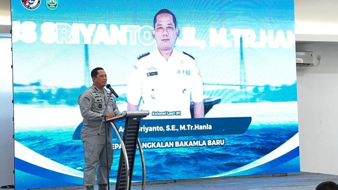 Kolonel Bakamla Agus Supriyanto resmi menggantikan Kolonel Bakamla I Nyoman Armenthia sebagai Kepala Pangkalan Bakamla Batam, melanjutkan tugas menjaga keamanan dan keselamatan wilayah alur laut Kepulauan Indonesia.