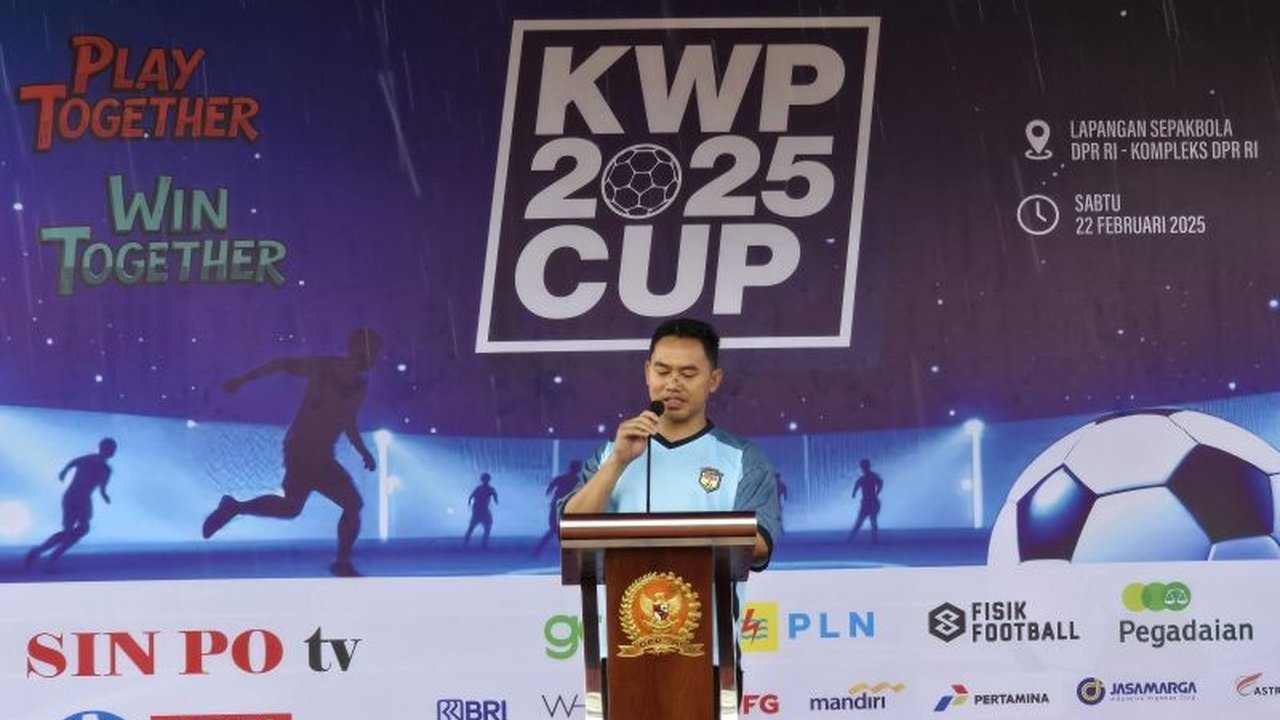 Ketua Koordinatoriat Wartawan Parlemen (KWP), Ariawan, memberikan apresiasi tinggi terhadap KWP Cup Mini Soccer 2025 sebagai ajang silaturahmi dan sinergitas antar pewarta di Jakarta.