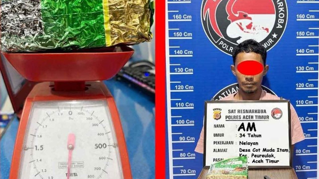 Polres Aceh Timur mengungkap jaringan kurir narkoba setelah menangkap AM dengan barang bukti 1 kg sabu di Aceh Timur; polisi masih menyelidiki asal sabu dan jaringan terkait.