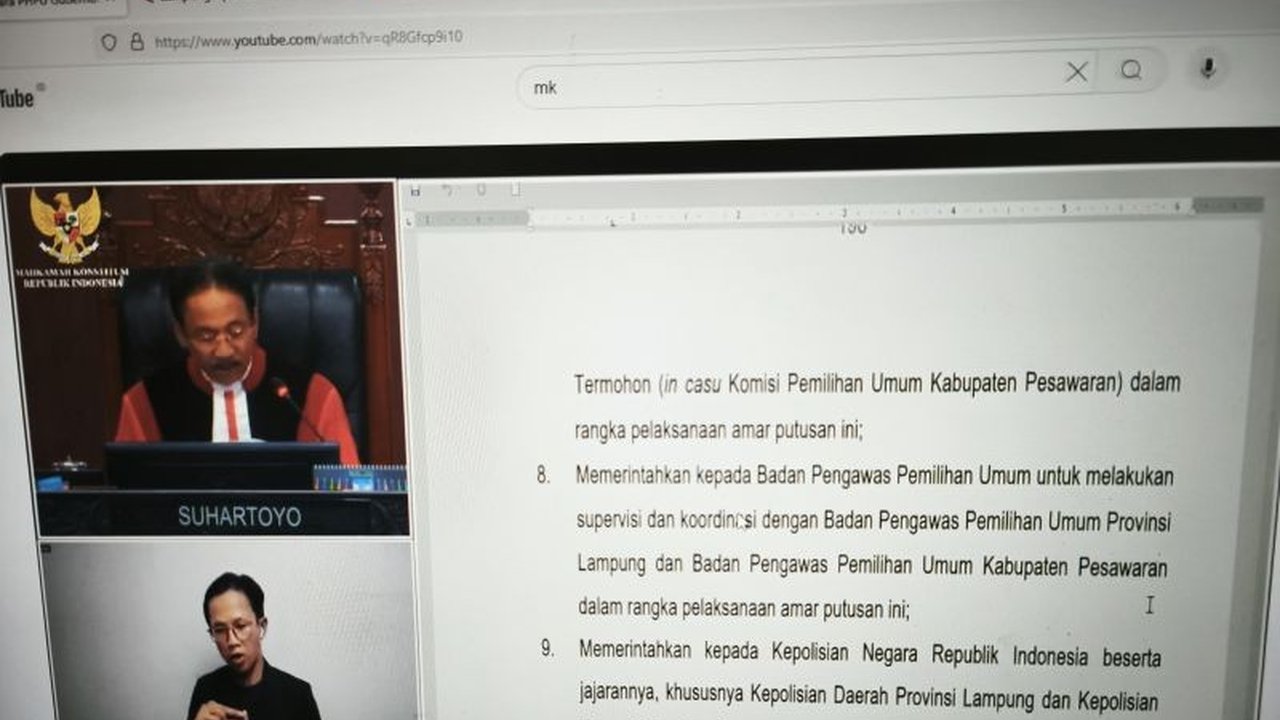 Mahkamah Konstitusi (MK) mendiskualifikasi Aries Sandi Darma Putra sebagai calon bupati Pesawaran dalam Pilkada 2024 karena SKPI-nya cacat hukum, mengakibatkan putusan Pemungutan Suara Ulang (PSU).