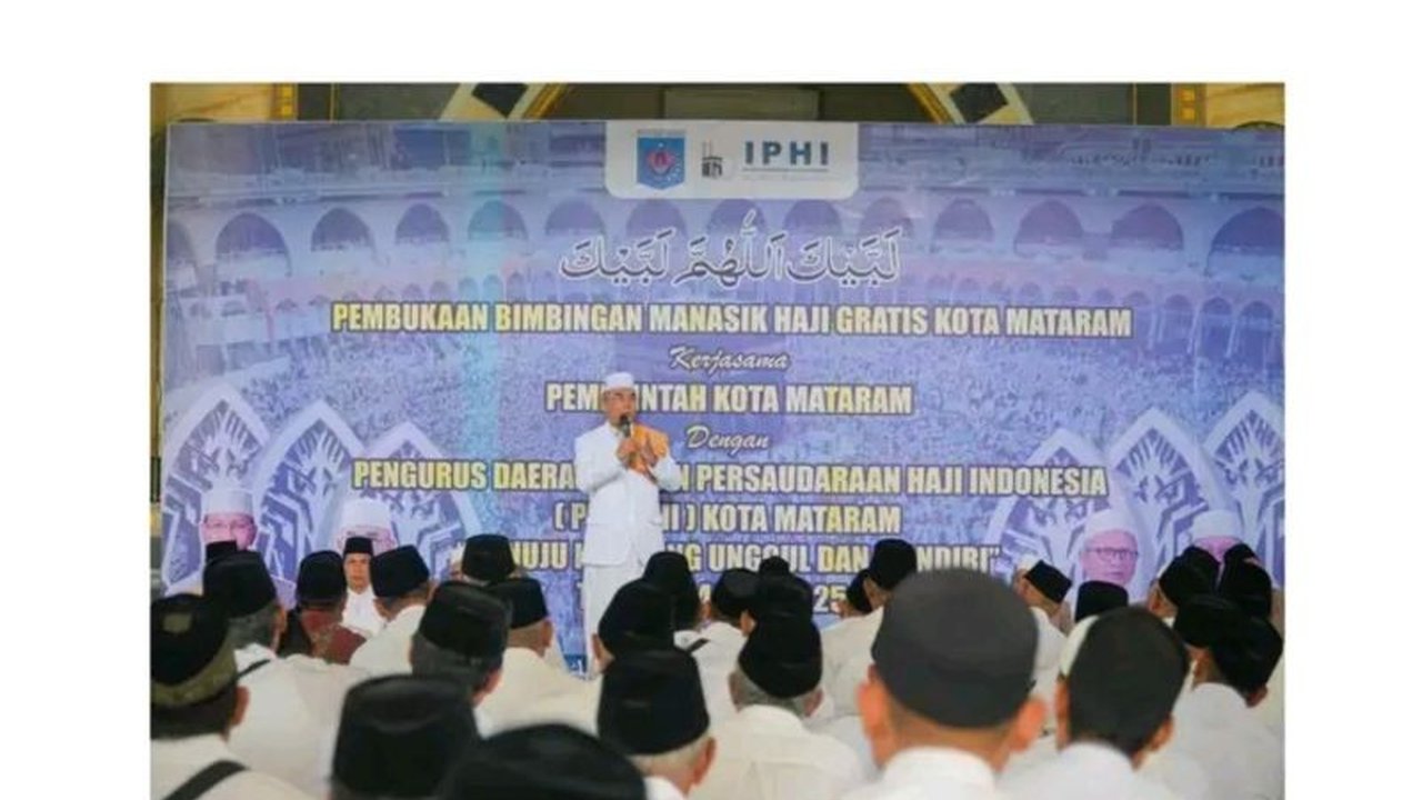 Pemerintah Kota Mataram menyelenggarakan bimbingan manasik haji gratis selama lima hari bagi 723 calon jamaah haji Kota Mataram yang akan berangkat pada tahun 2025.