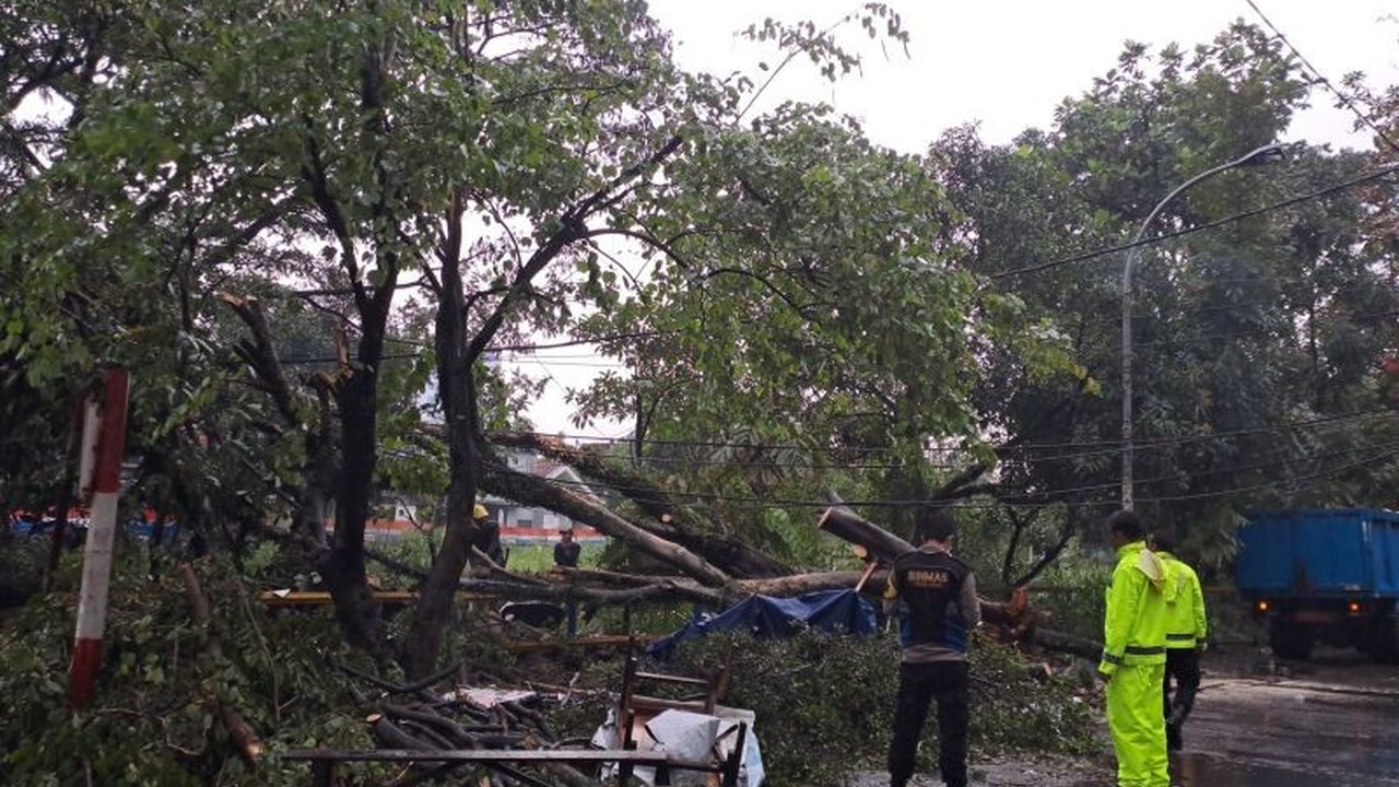 Hujan deras Selasa petang mengakibatkan banjir di beberapa titik dan pohon tumbang di Kota Bandung, menyebabkan kemacetan parah di sejumlah ruas jalan.