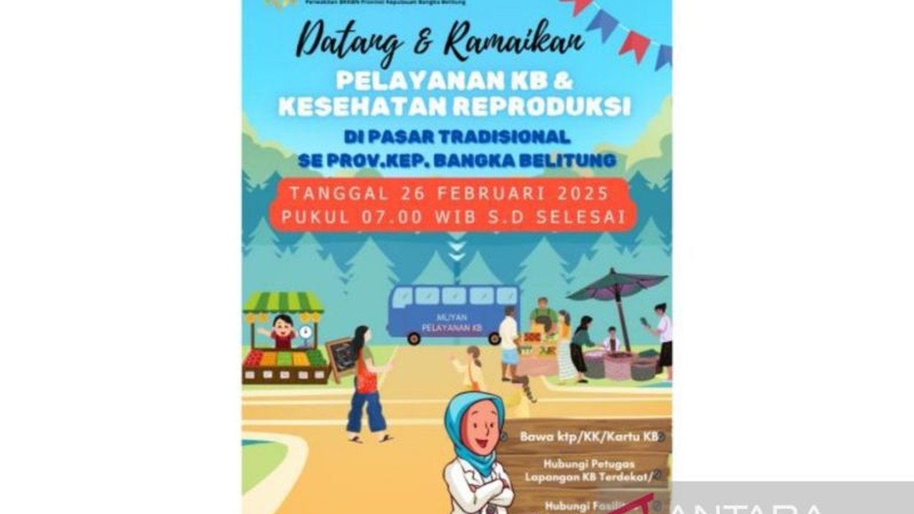 BKKBN Kepulauan Bangka Belitung memberikan layanan Keluarga Berencana (KB) dan kesehatan reproduksi di pasar tradisional untuk menjangkau lebih banyak masyarakat.