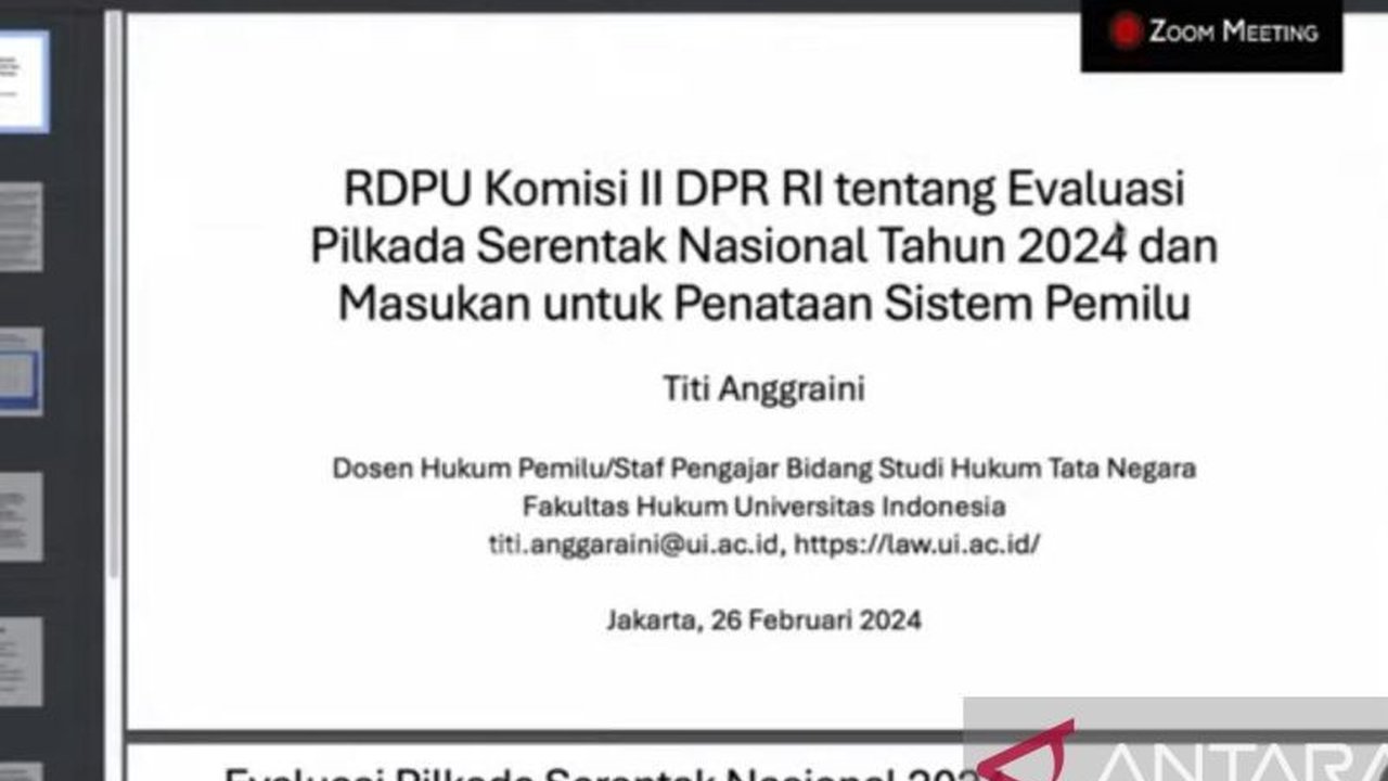 Komisi II DPR RI menggelar rapat dengar pendapat untuk mengevaluasi Pilkada Serentak 2024 dan meminta masukan terkait penataan sistem pemilu mendatang demi pemilu yang lebih demokratis.