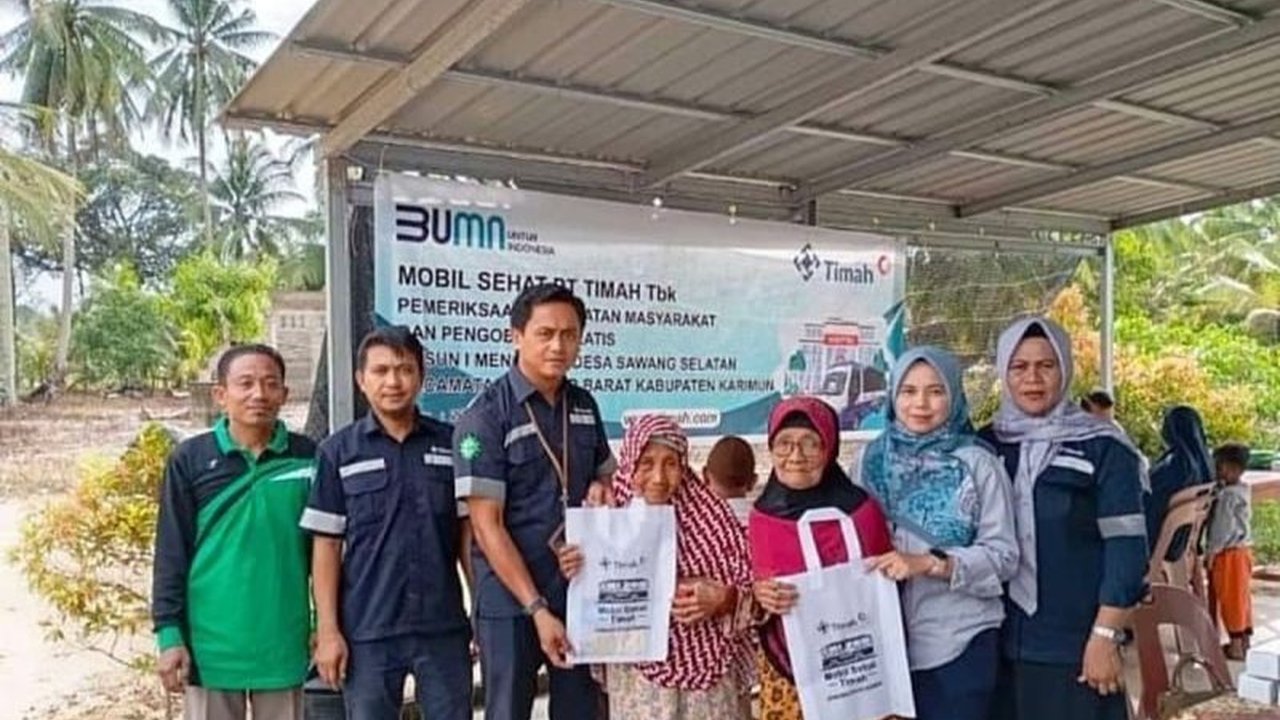 PT Timah Tbk melalui program Mobil Sehat memberikan layanan kesehatan gratis kepada 107 warga Desa Sawang Selatan, Karimun, Kepulauan Riau, guna meningkatkan kesehatan masyarakat sebelum Ramadhan.