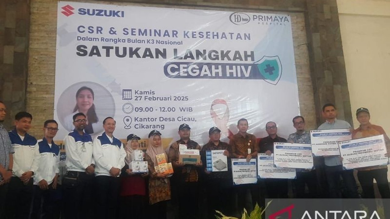 PT Suzuki Indomobil Motor dan PT Harrosa Darma Nusantara menggelar seminar pencegahan HIV/AIDS di Cikarang, Bekasi, sebagai bagian dari program CSR dalam rangka Bulan K3 Nasional 2025.