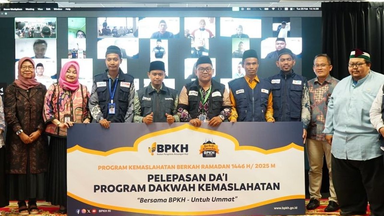 Badan Pengelola Keuangan Haji (BPKH) memberangkatkan 101 dai untuk memperkuat syiar Islam di 59 kabupaten/kota tertinggal, terdepan, dan terluar (3T) selama Ramadhan 2024, sebagai bagian dari Program Dakwah Kemaslahatan BPKH 2025.